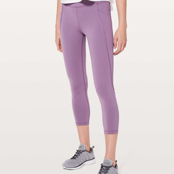 lululemon athletica Pants - RARE Lululemon Time to Sweat Crop Smoked Mulberry